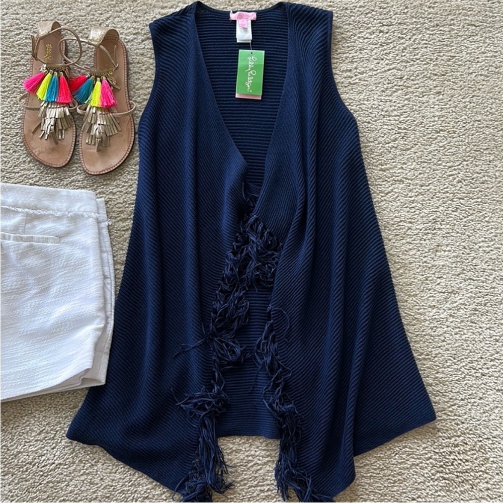 Lilly Pulitzer Andella Sweater Vest in True Navy - Picture 2 of 10